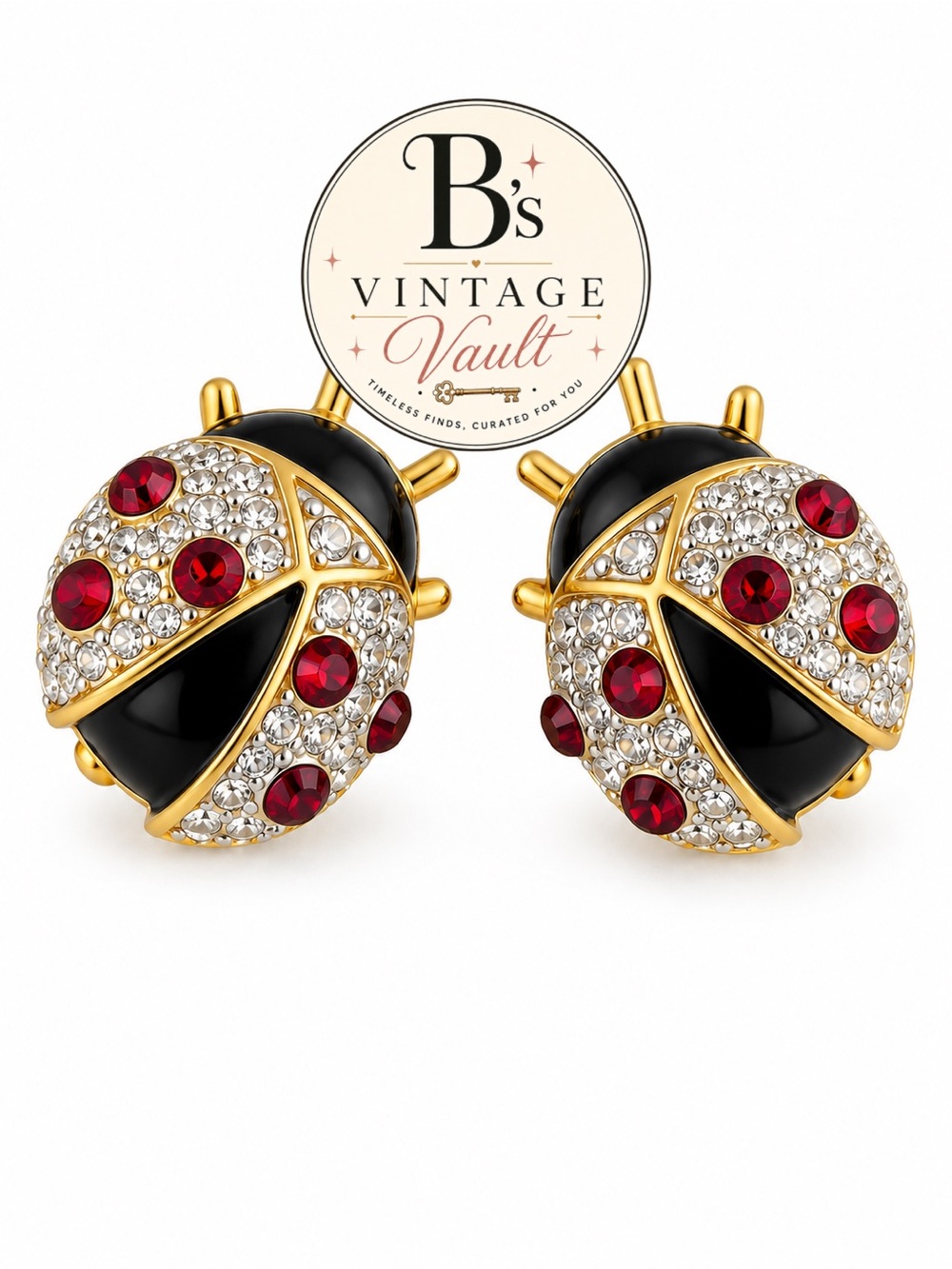 Joan Rivers Ladybug Stud brooch (Set of Two)